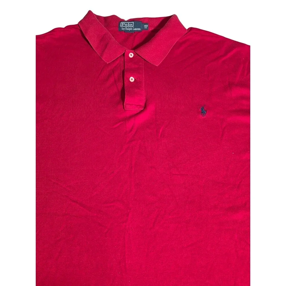 Polo Ralph Lauren Mens Red Short Sleeve Pony Logo Polo‎ Shirt 3XB Big & Tall A11